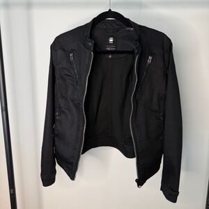 G-Star Raw Black Jean Moto Jacket Slim Fit